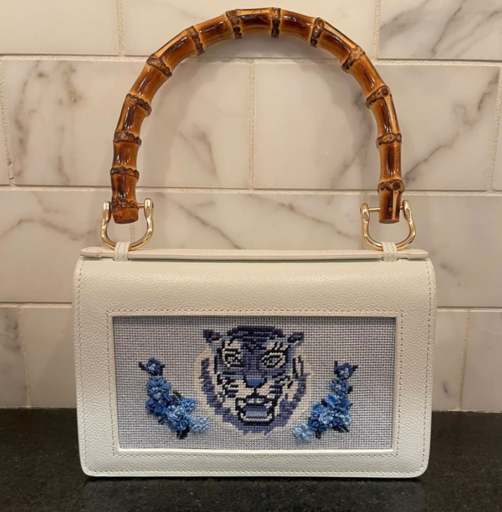 Tiger Head with Flowers Canvas