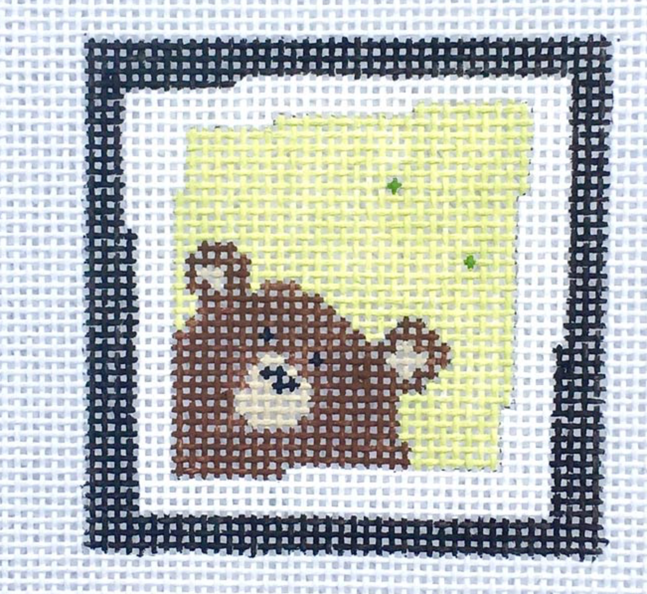 Light Green Brown Bear Canvas