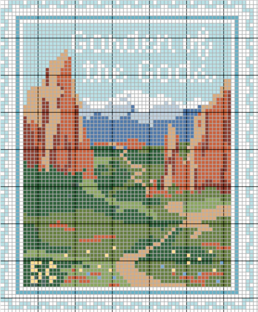 Garden of the Gods 18 Mesh Travel Stamp Needlepoint Canvas