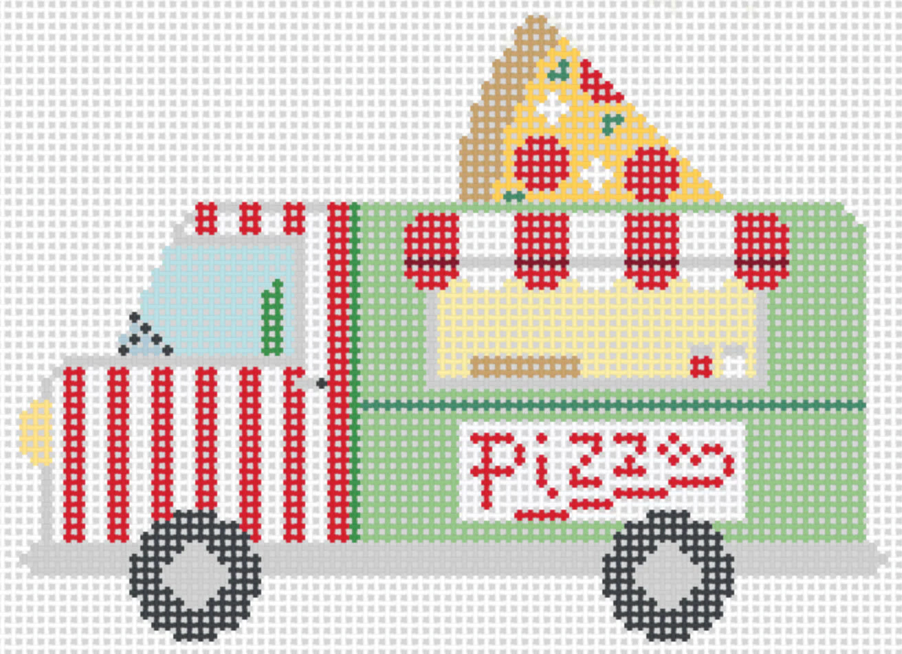 Pizza Truck 18 Mesh Needlepoint Canvas