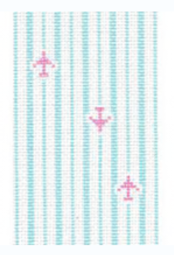 Blue + White Striped Airplane Canvas