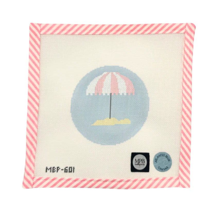 Pink Beach Umbrella Canvas