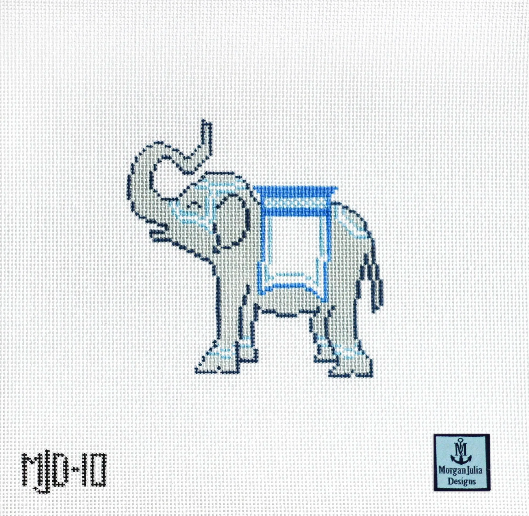 Blue + White Elephant Canvas