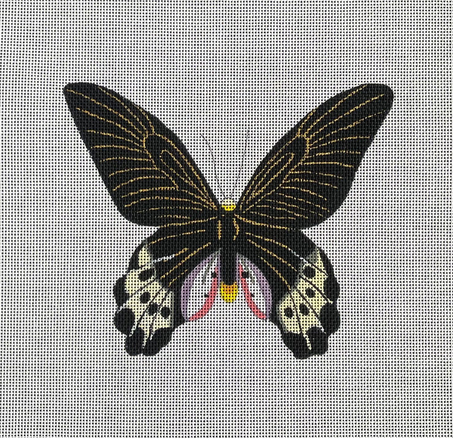 Black Gold Purple Butterfly Canvas