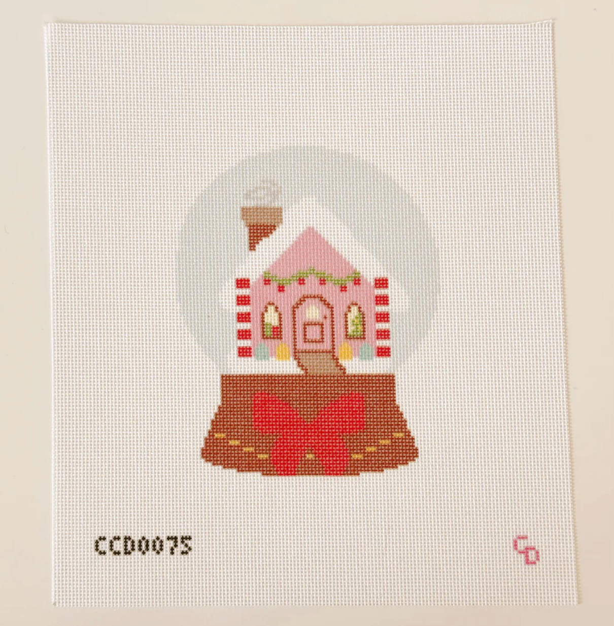 Pink Christmas Snow Globe Canvas