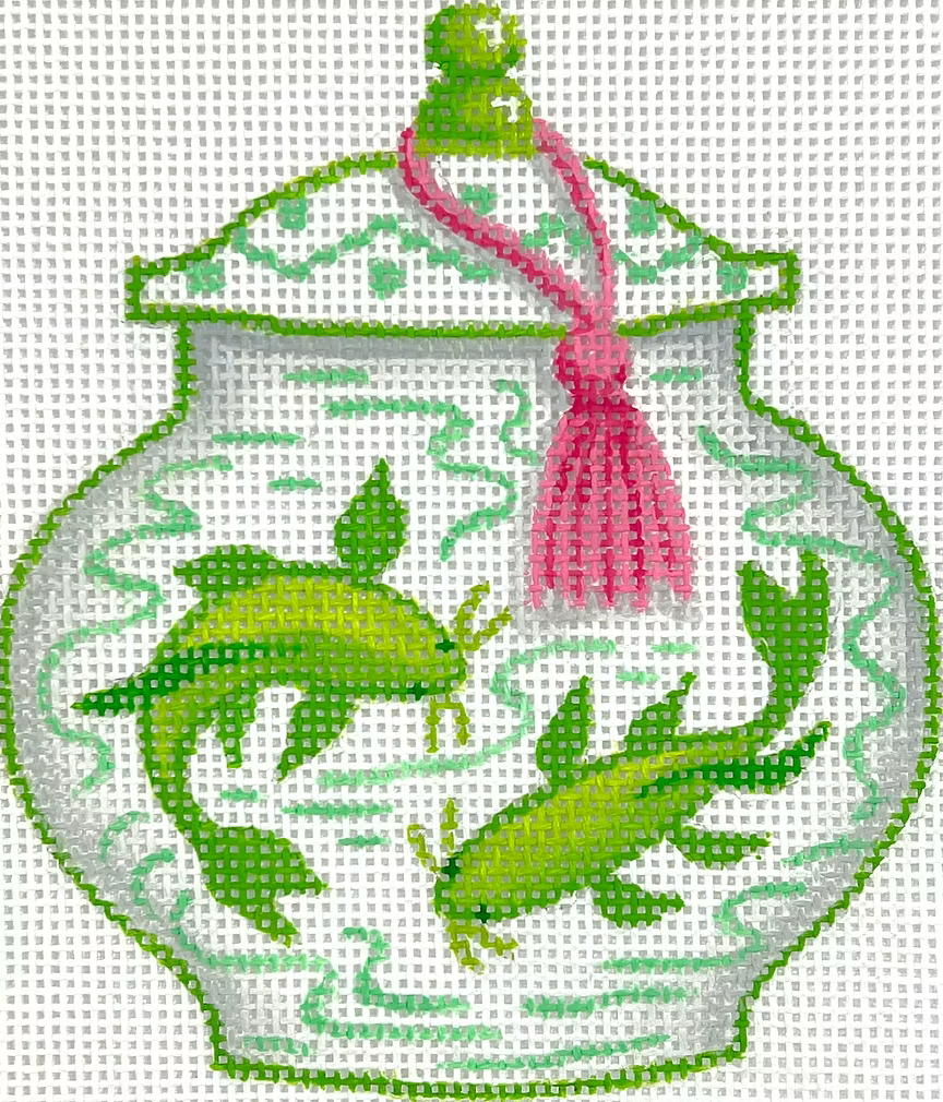 Short Lime & White w/ Koi Fish Canvas