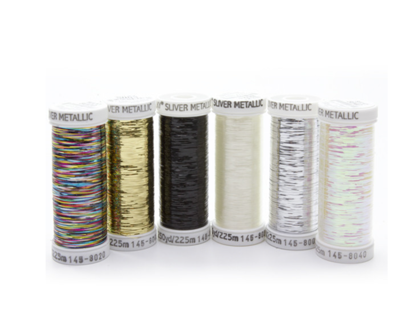 Sulky Sliver Metallic Thread - 6 Most Popular Colors Sampler - 250 yd. Spools