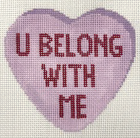 U Belong with Me Heart Canvas