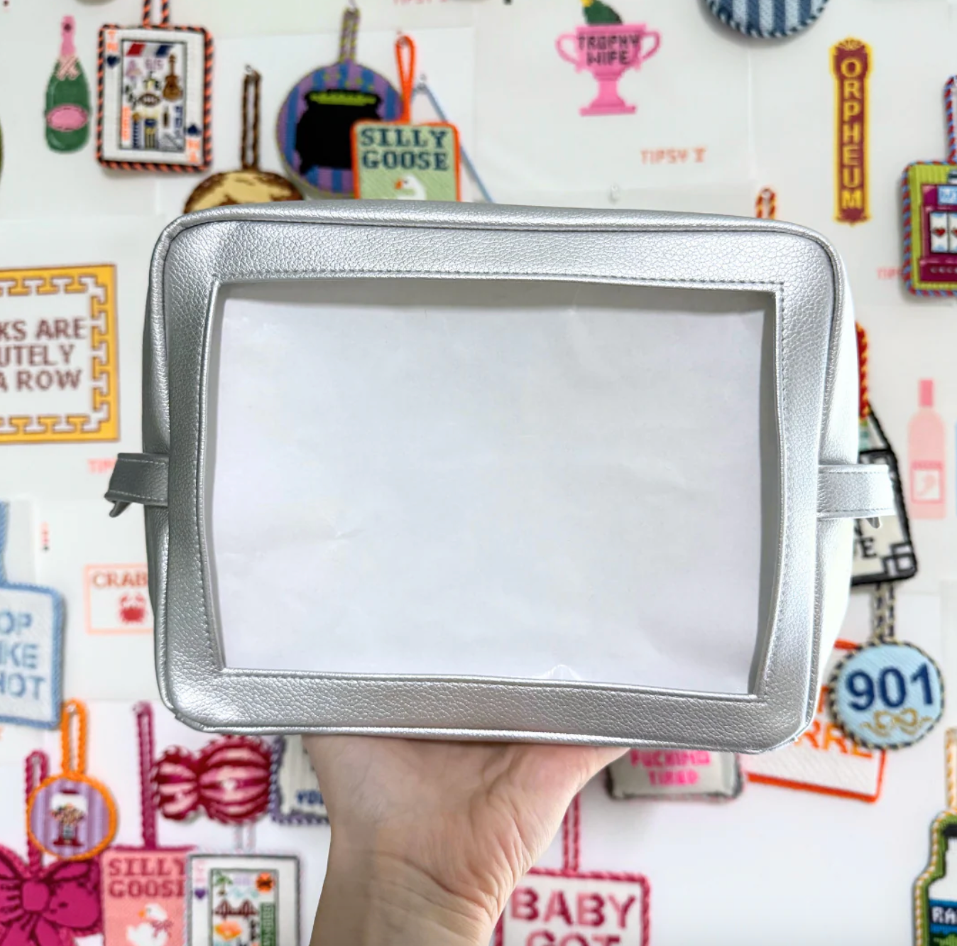 Self-Finishing Leather Pouch Cosmetic Bag