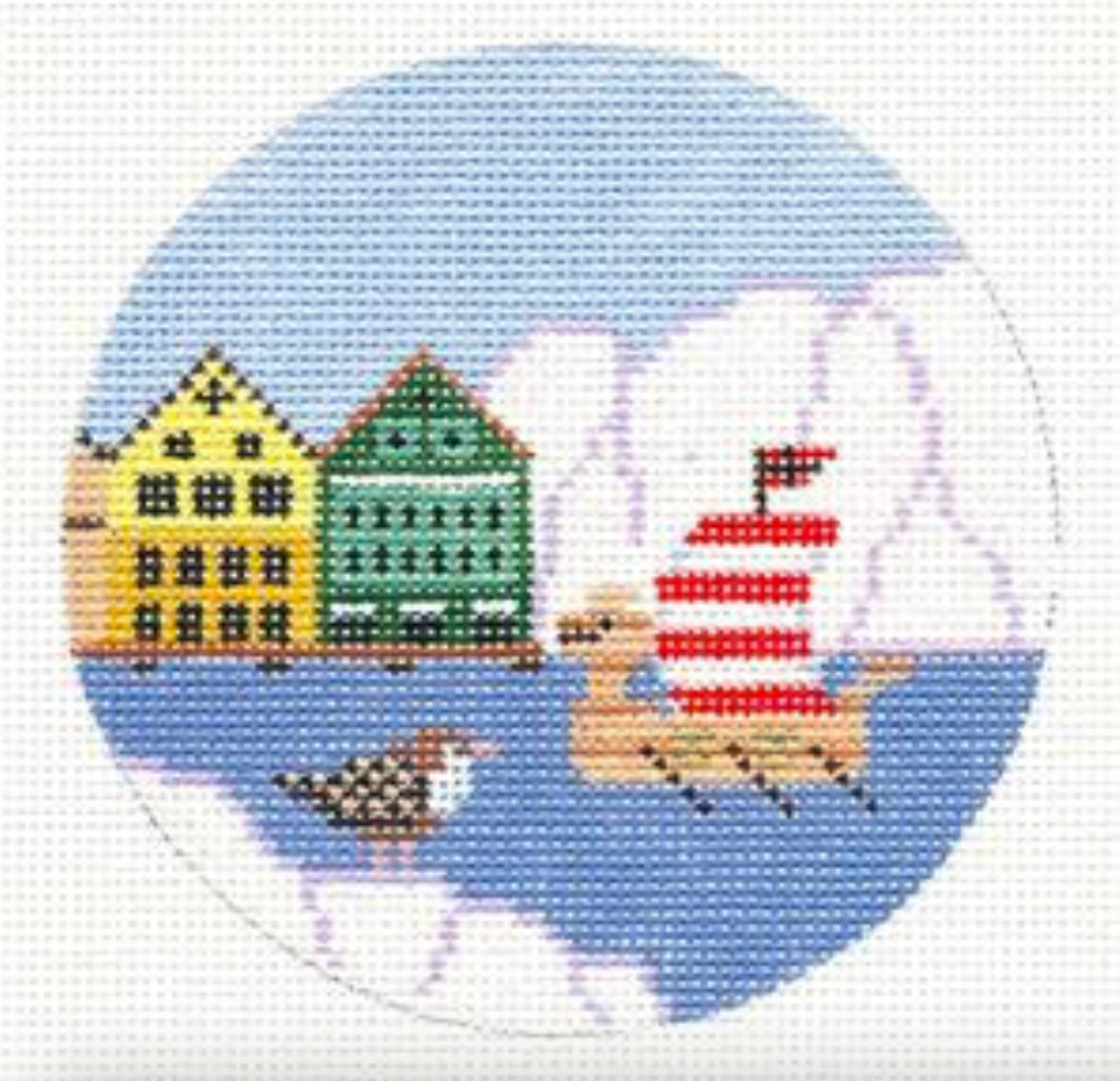 Norway Travel Round Canvas
