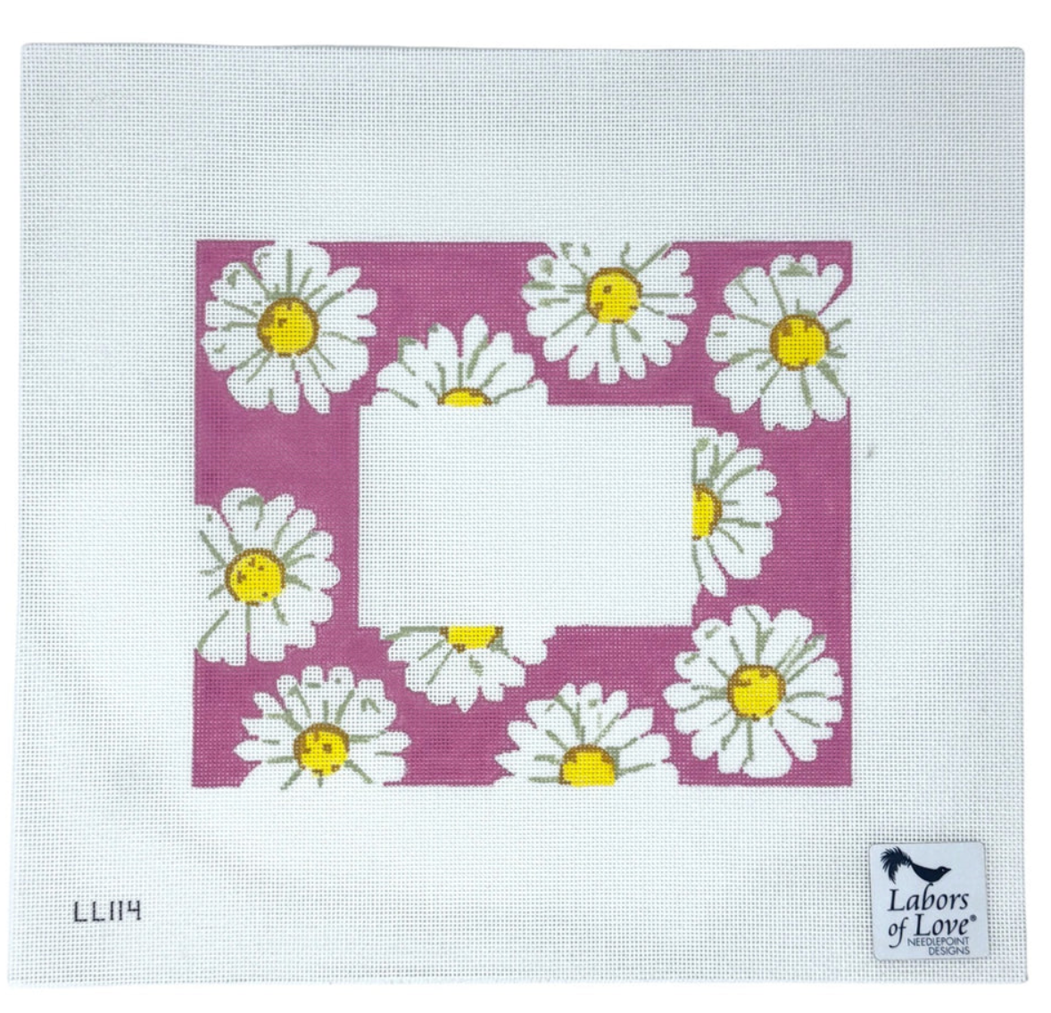 Pink w/ White Flowers Frame Canvas