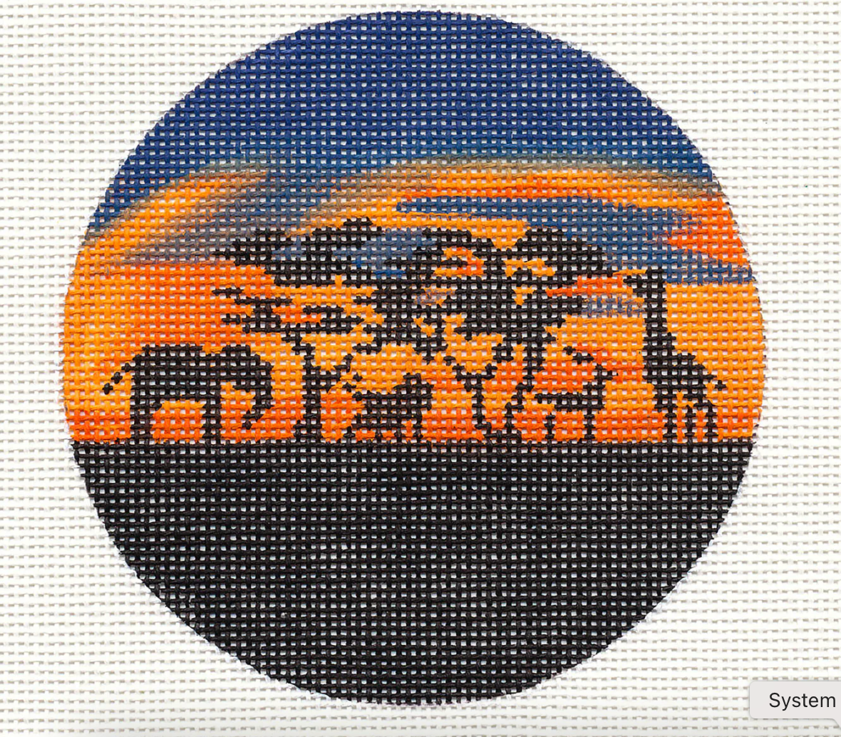 Africa Safari Travel Round Canvas
