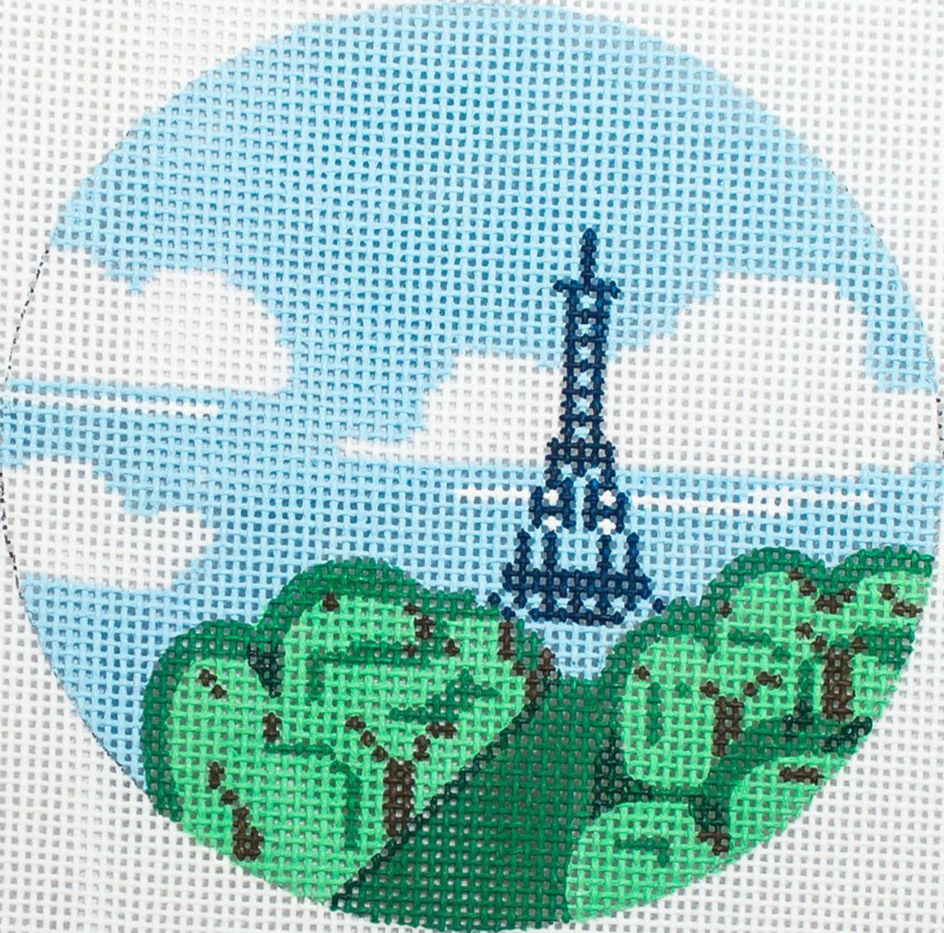 Paris (Eiffel Tower) Travel Round Canvas
