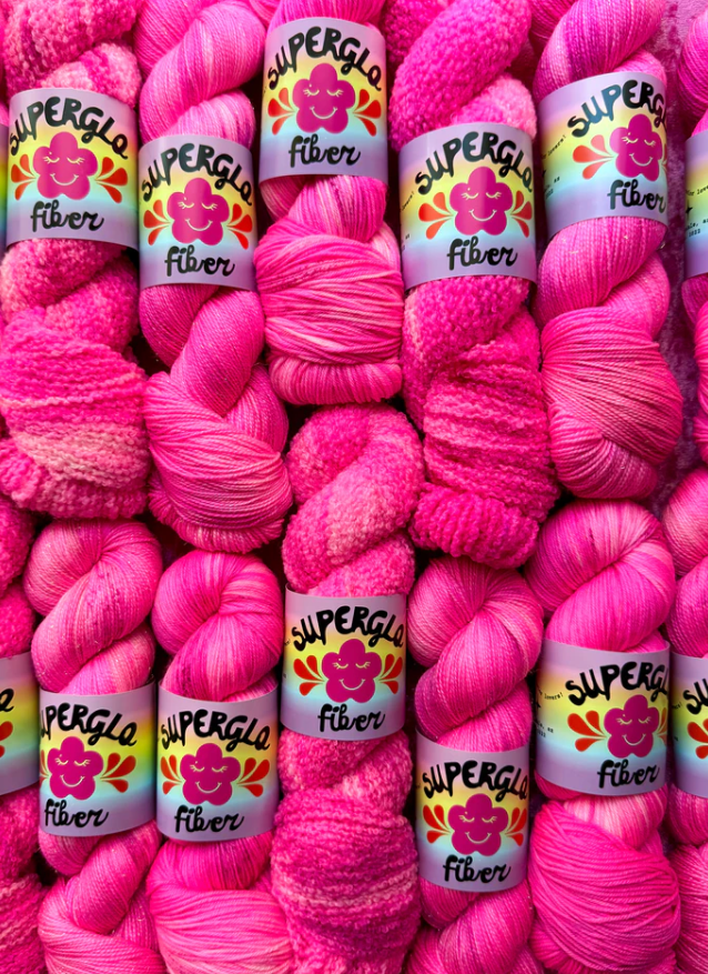 Hot Pink Shimmer Sock (1) 75% Wool + Sparkles