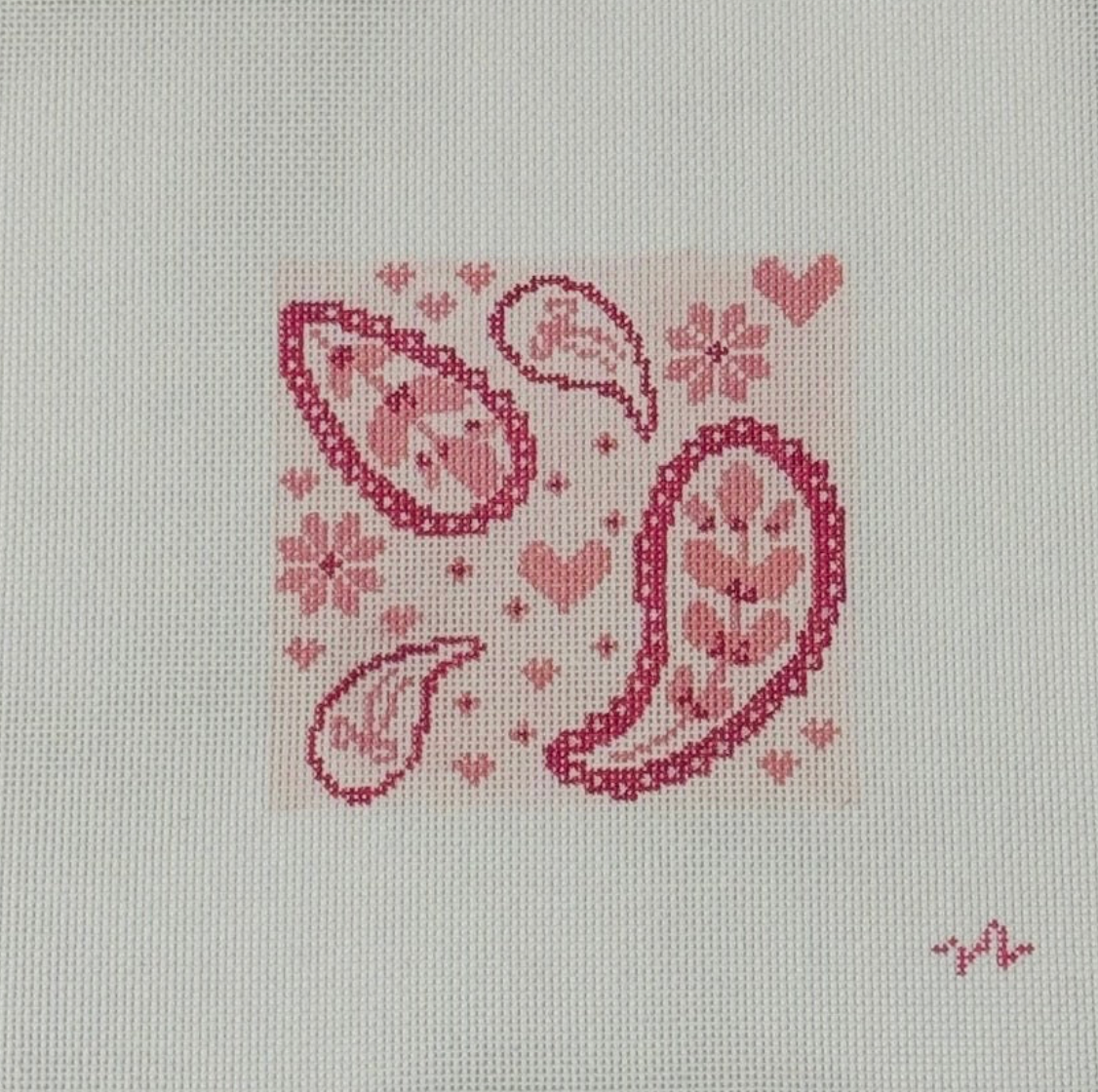 Pink Paisley Square Canvas
