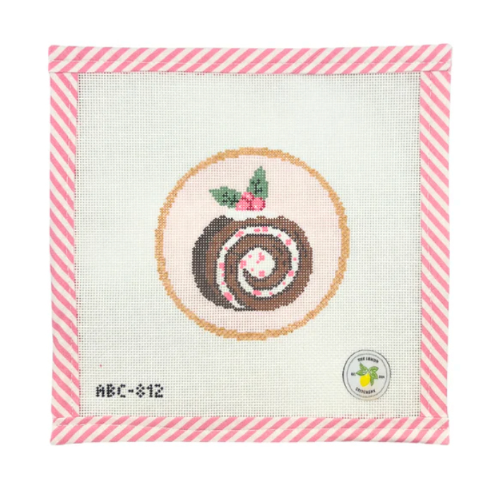 Yule Log Round - Vintage Dessert Series Canvas