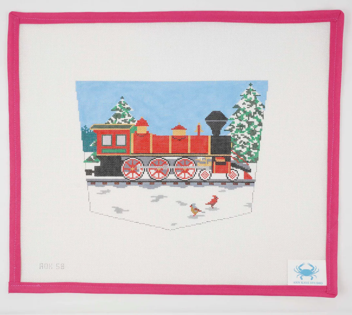Locomotive Stocking Cuff Canvas