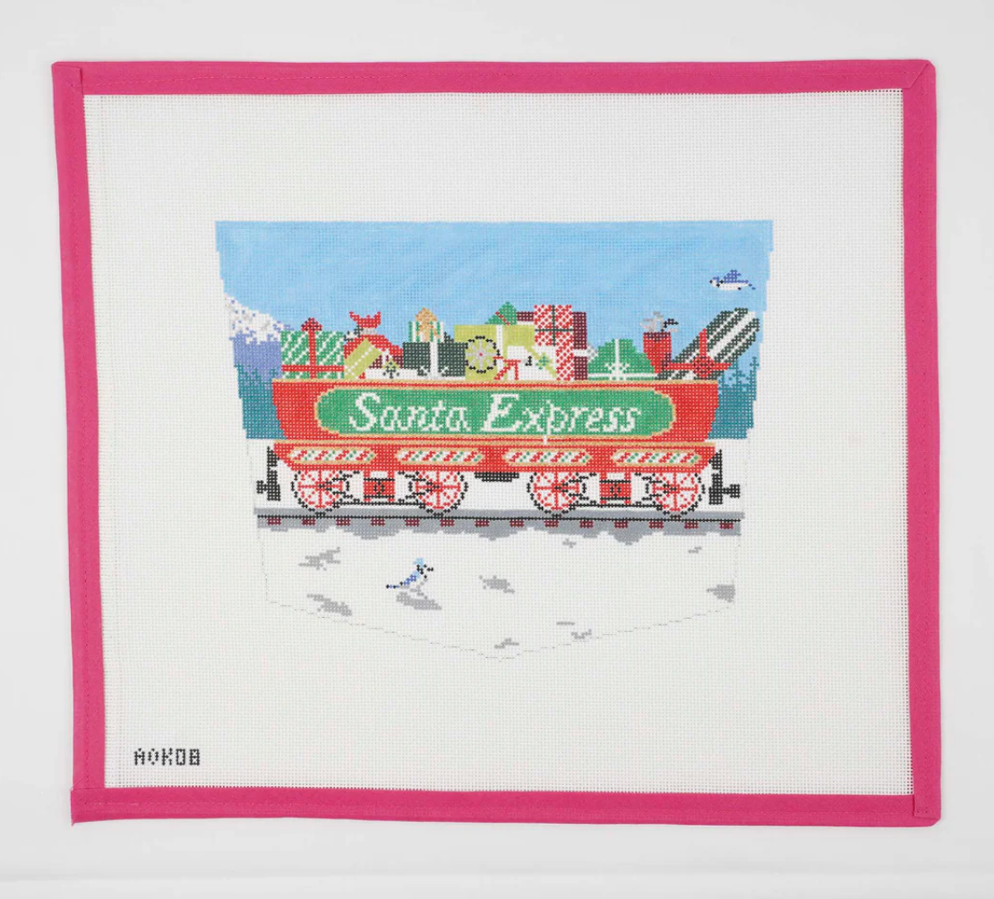 Santa Express Stocking Cuff Canvas