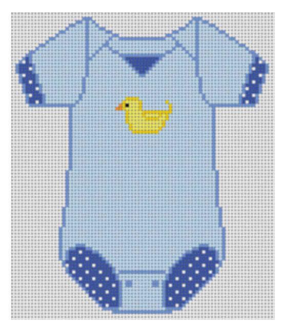 Baby Onesie - Blue with Duck Canvas