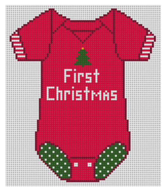 Baby Onesie - Red, First Christmas Canvas