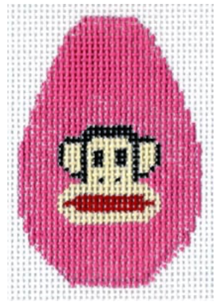 Sock Monkey Face Canvas + Key Fob