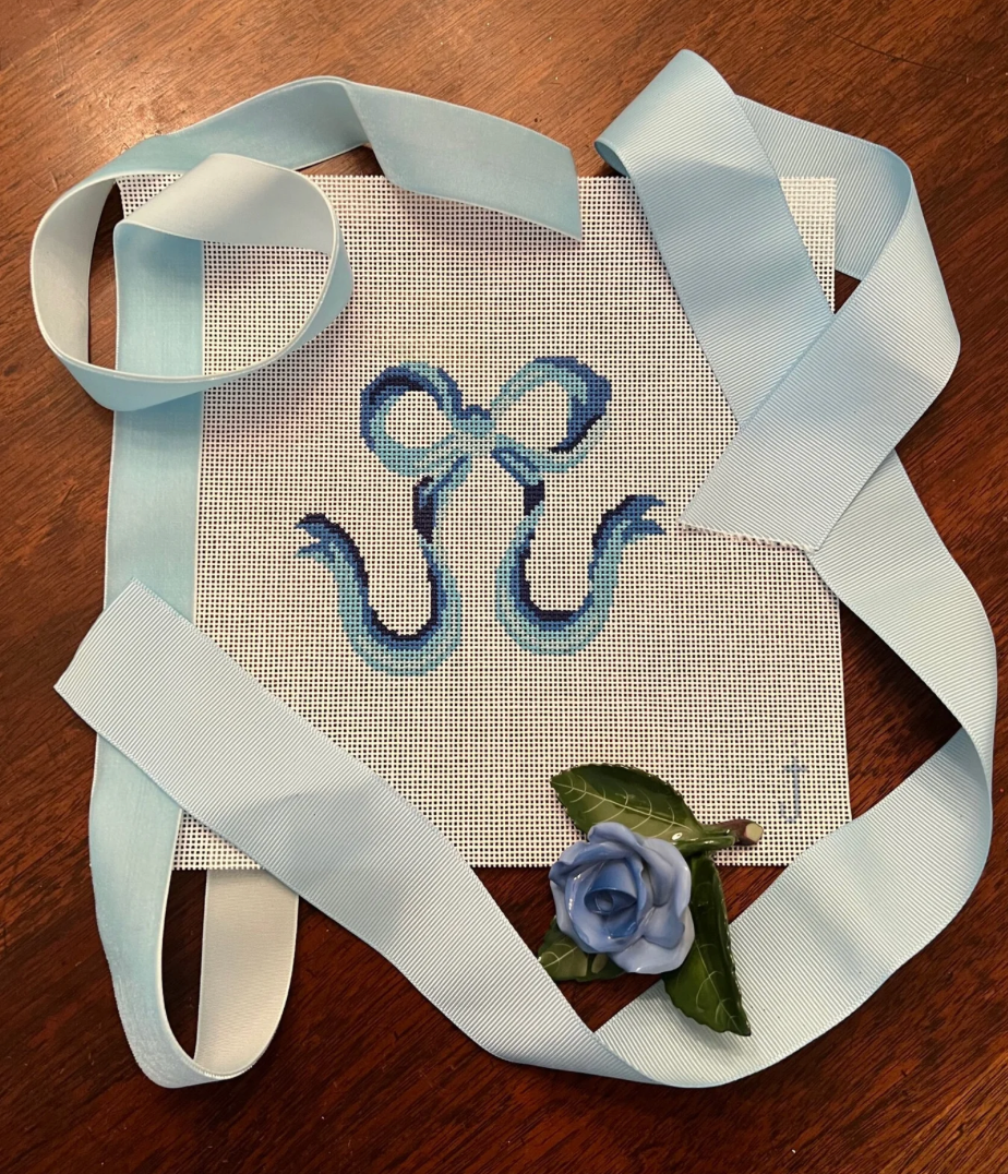 Blue Bow Canvas