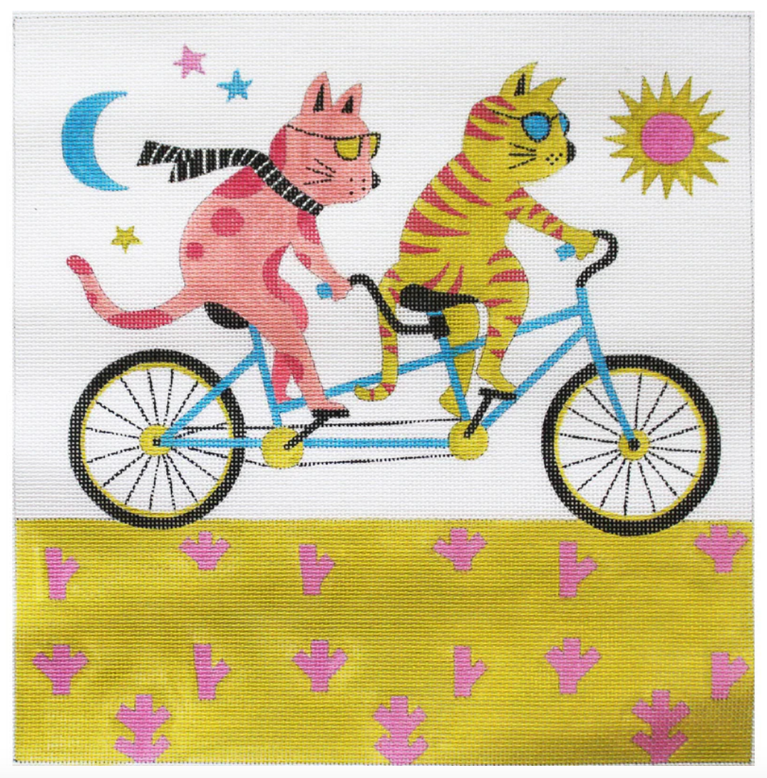 Tandem Cats on 18 Mesh Canvas