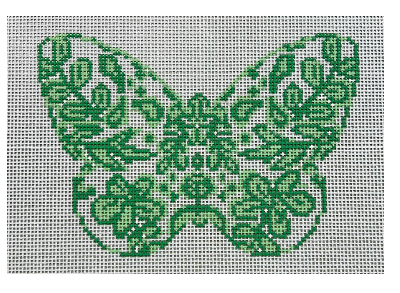 Green Chinoiserie Butterfly Canvas