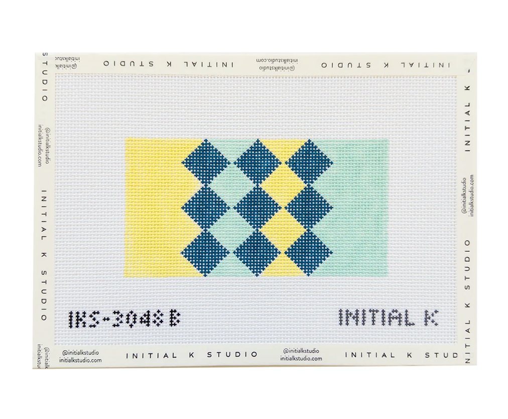 Mini Diamond Teal / Yellow Canvas
