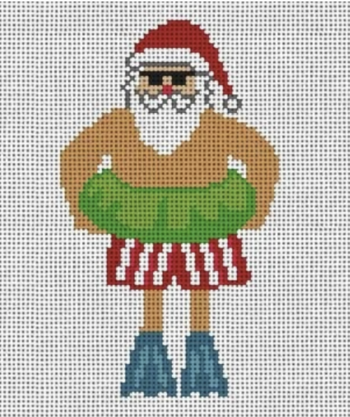 Santa with Tube Canvas