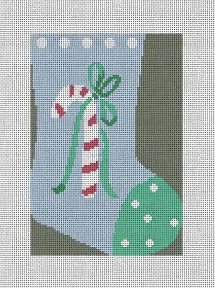 Mini Stocking with Candy Cane Canvas