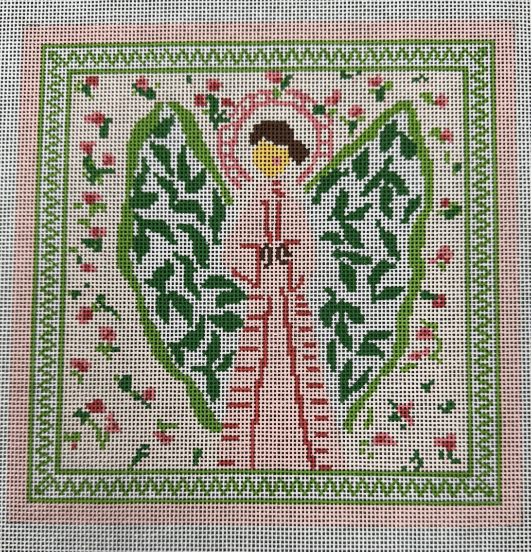 Pink + Green Angel Canvas