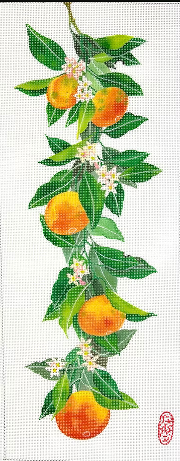 Hanging Oranges w/ Blossoms Canvas