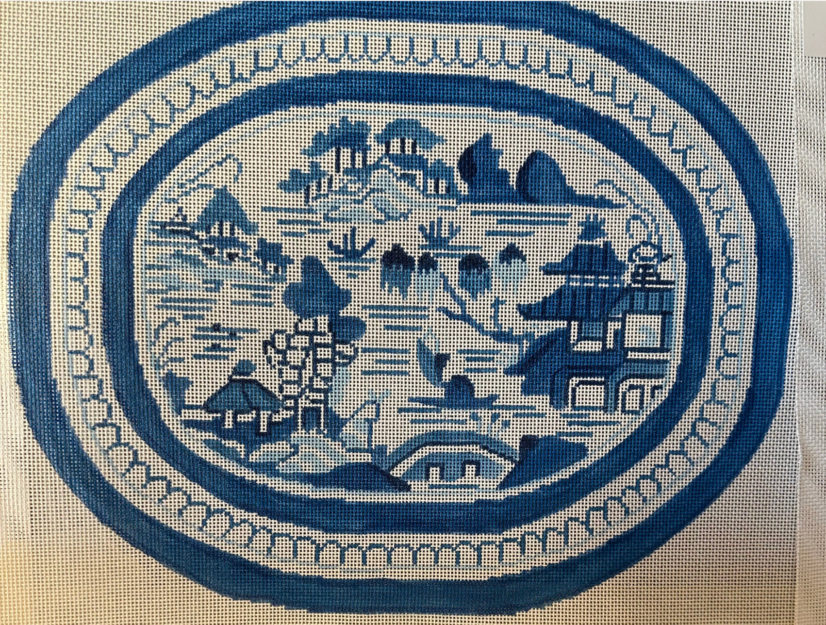 Blue Willow Platter Canvas