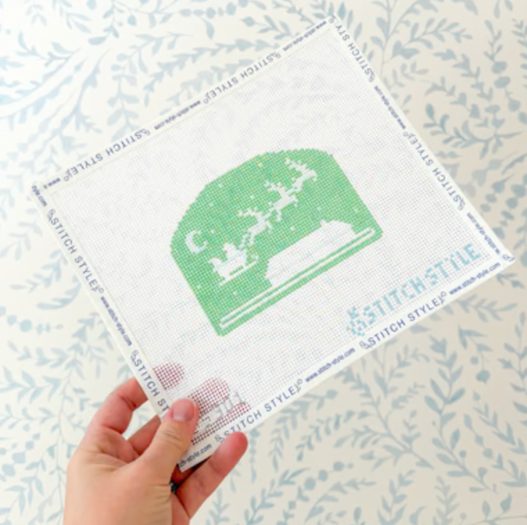 Mint Green Flying Santa Canvas