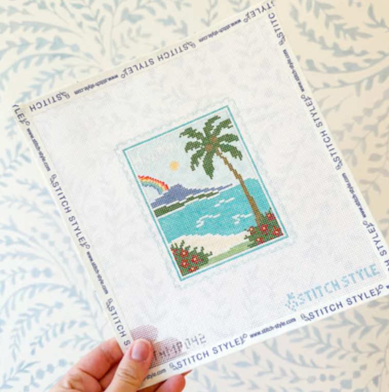 Hawaii 18 Mesh Travel Stamp Needlepoint Canvas