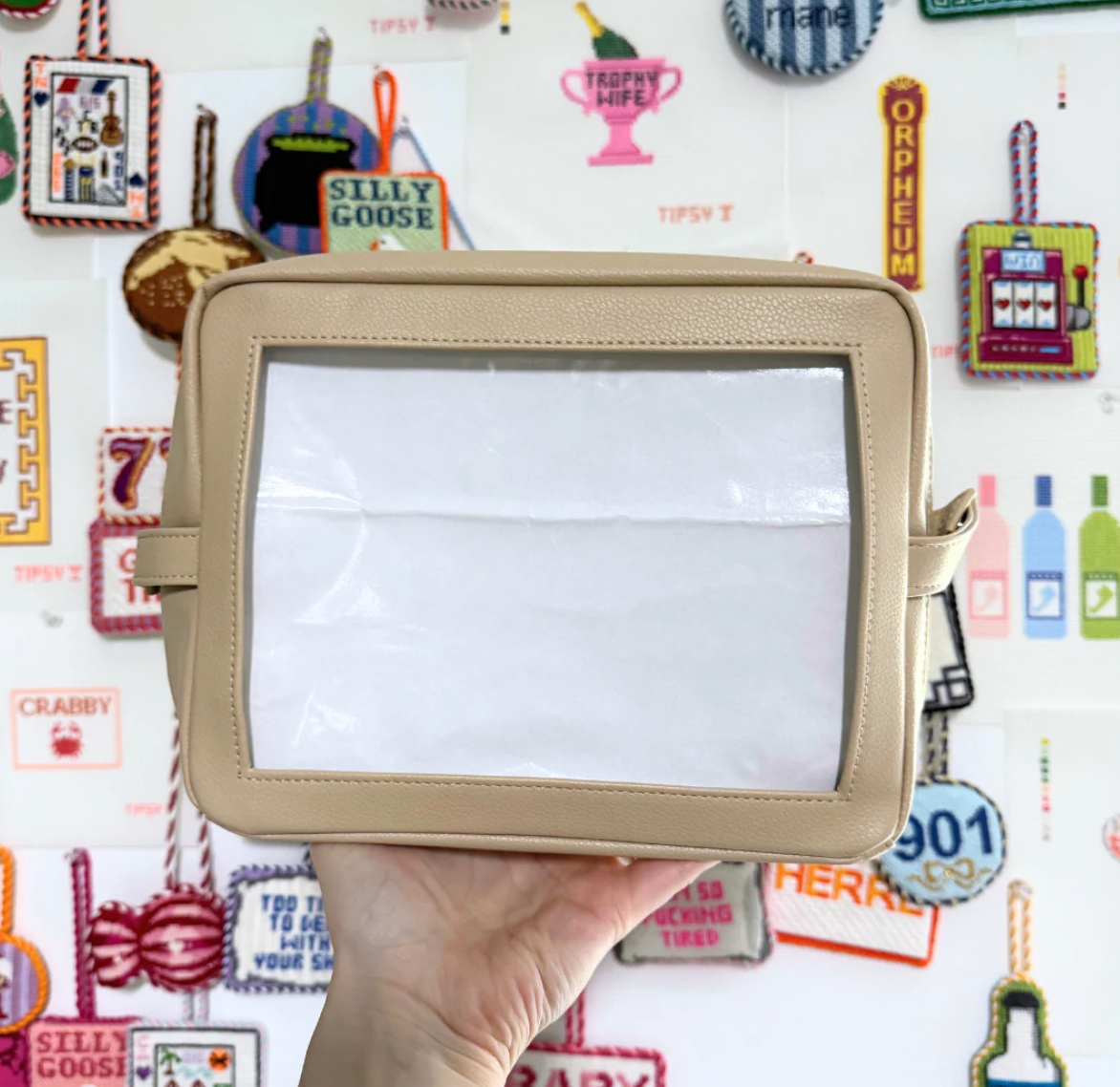 Self-Finishing Leather Pouch Cosmetic Bag