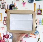 Self-Finishing Leather Pouch Cosmetic Bag