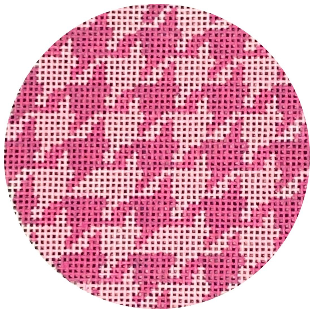 Pink Houndstooth Insert Round Canvas