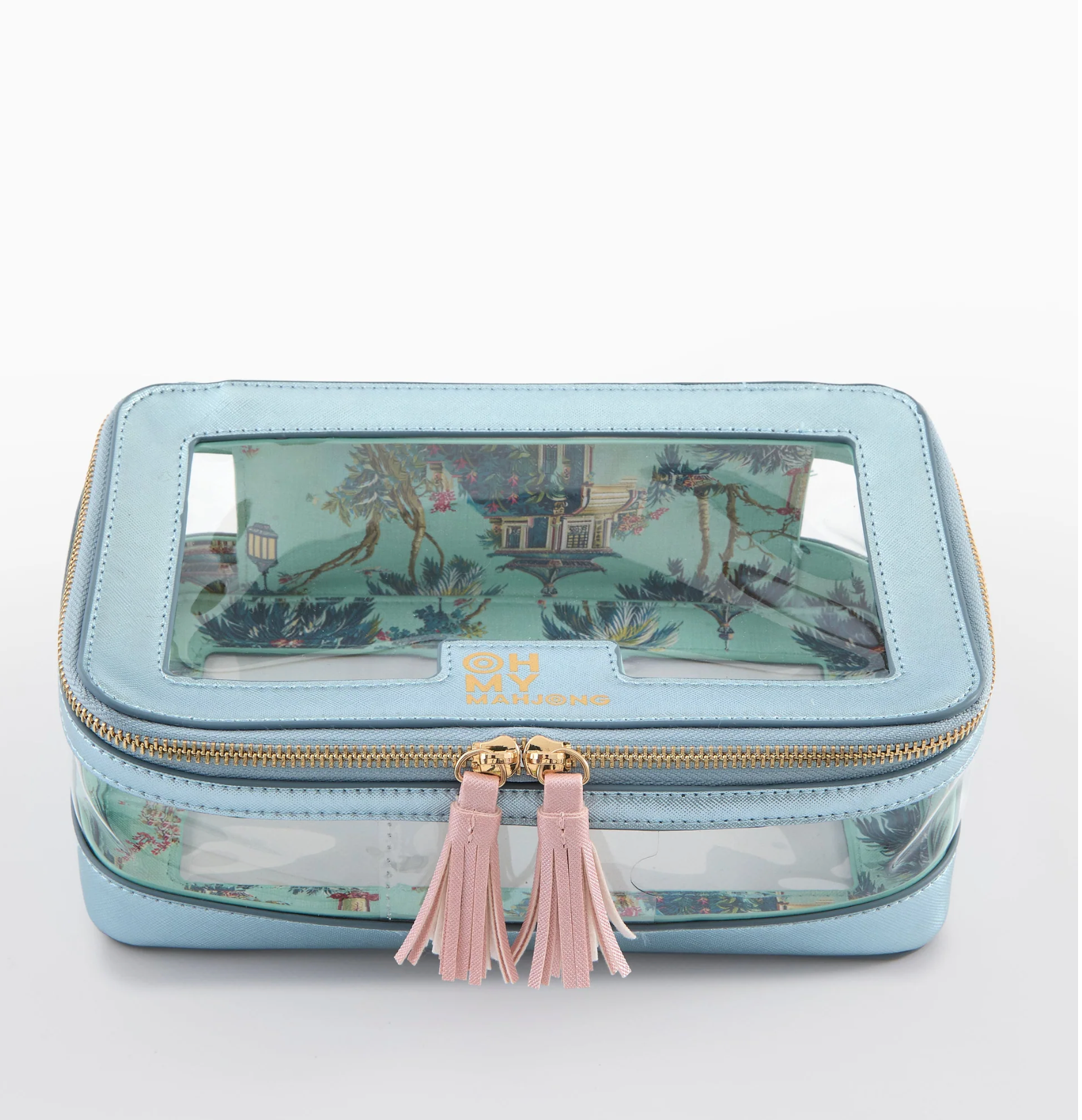 Metallic Light Blue Tile Storage Bag