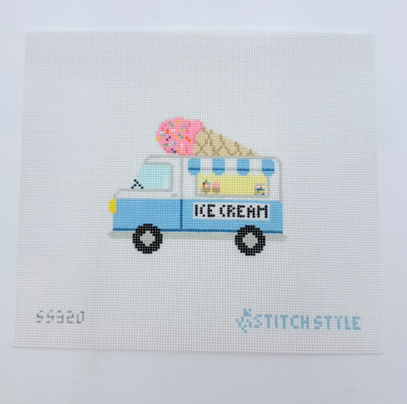 Ice Cream Truck 18 Mesh Needlepoint Canvas