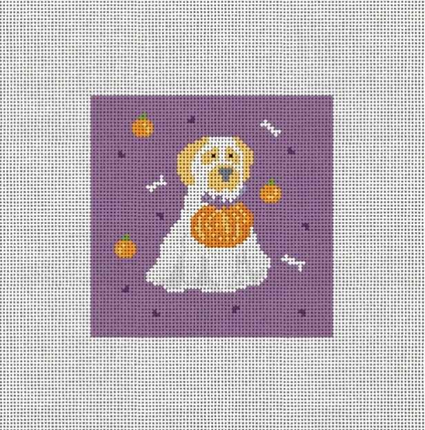 Ghost Halloween Dog Canvas