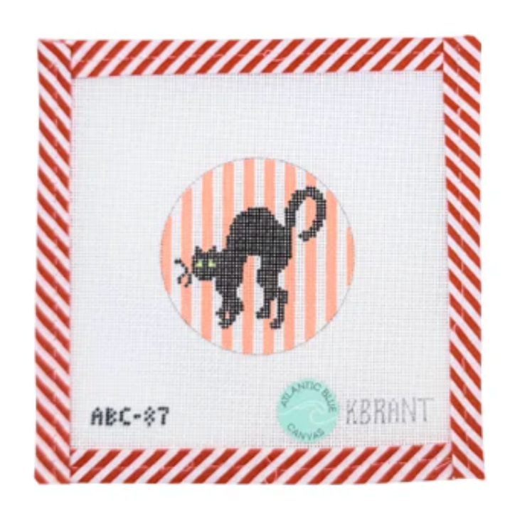 Black Cat with Orange Stripes Canvas