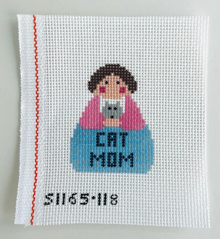 Cat Mom Stitch It Angel Canvas
