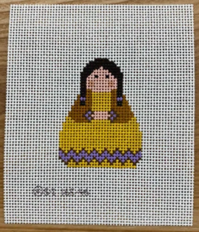 Native American Girl Stitch It Angel Canvas