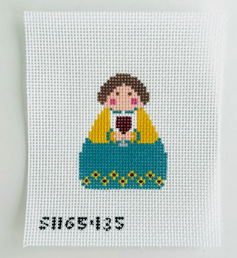 Red Wine Stitch It Angel Canvas