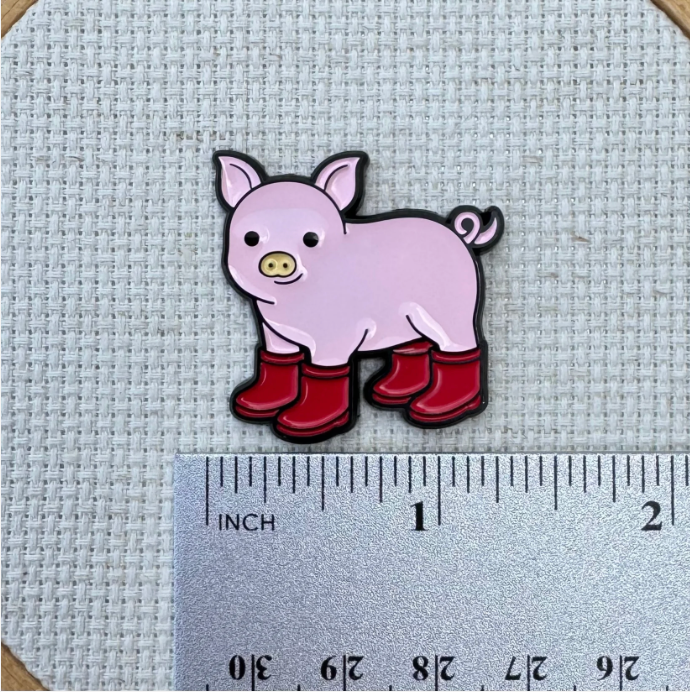 Pig With Red Boots Needle Minder