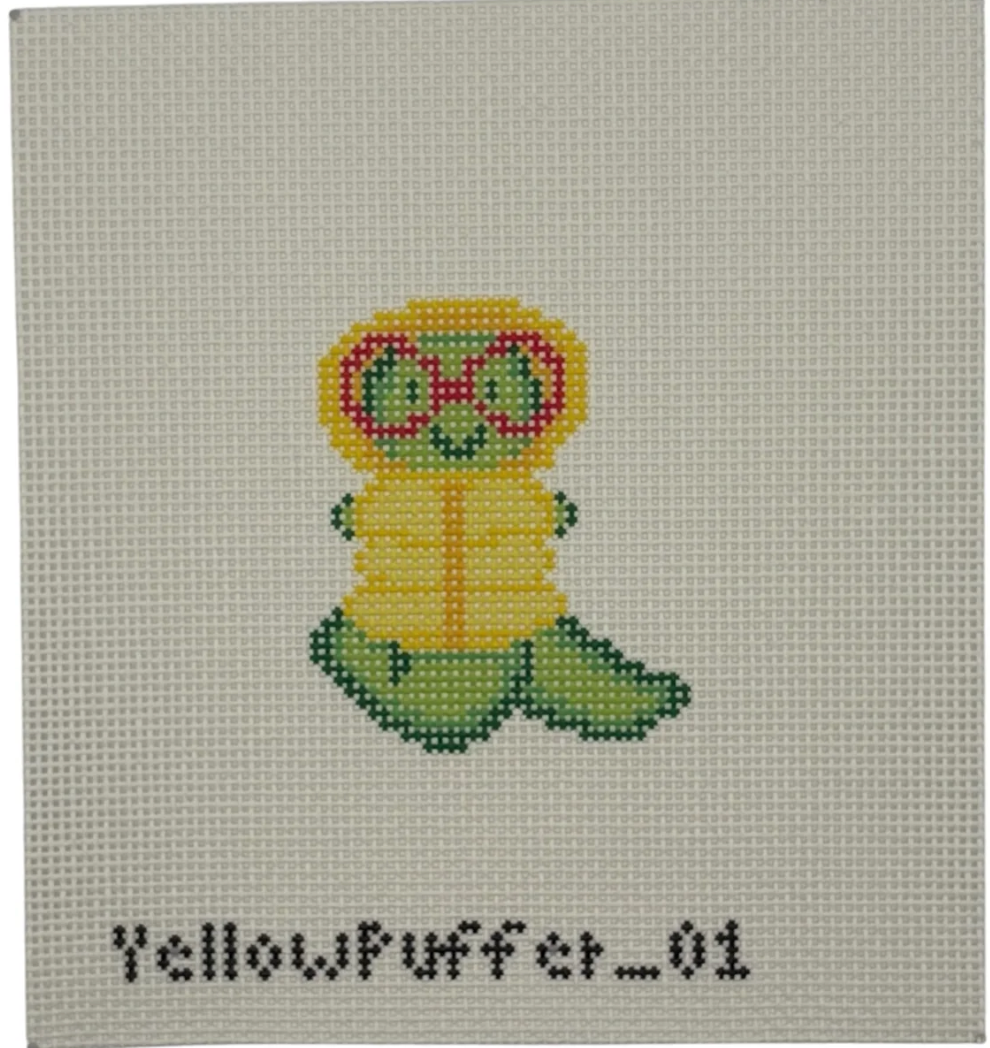 Yellow Puffer Wormy Canvas