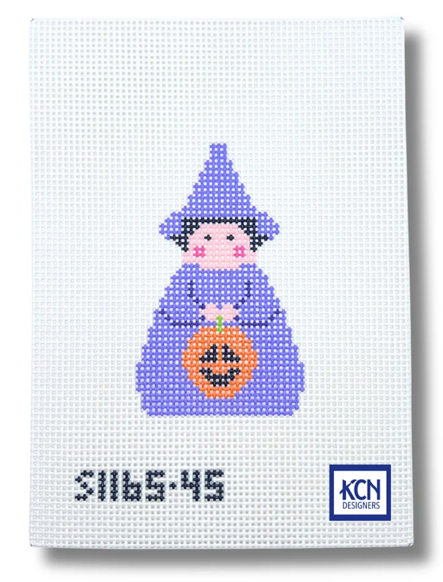 Purple Witch Stitch It Angel Canvas