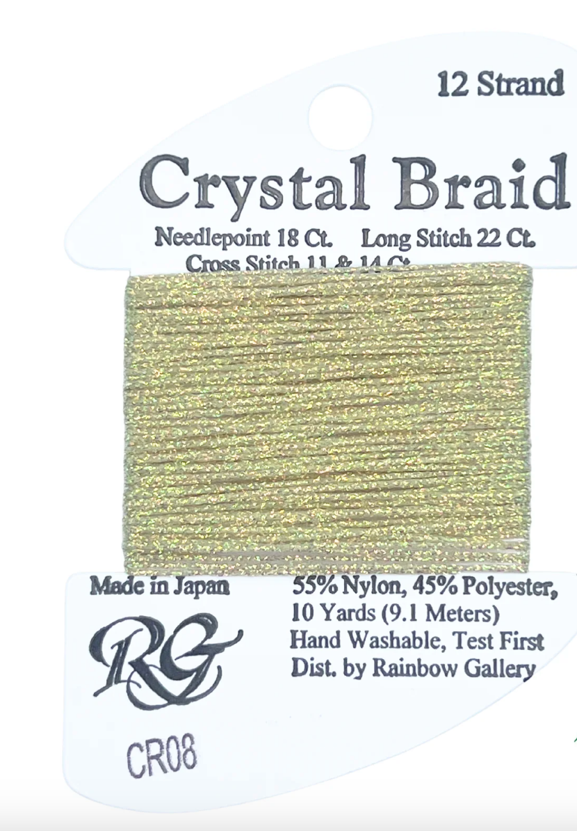 CR14 Silver Pearl Crystal Braid